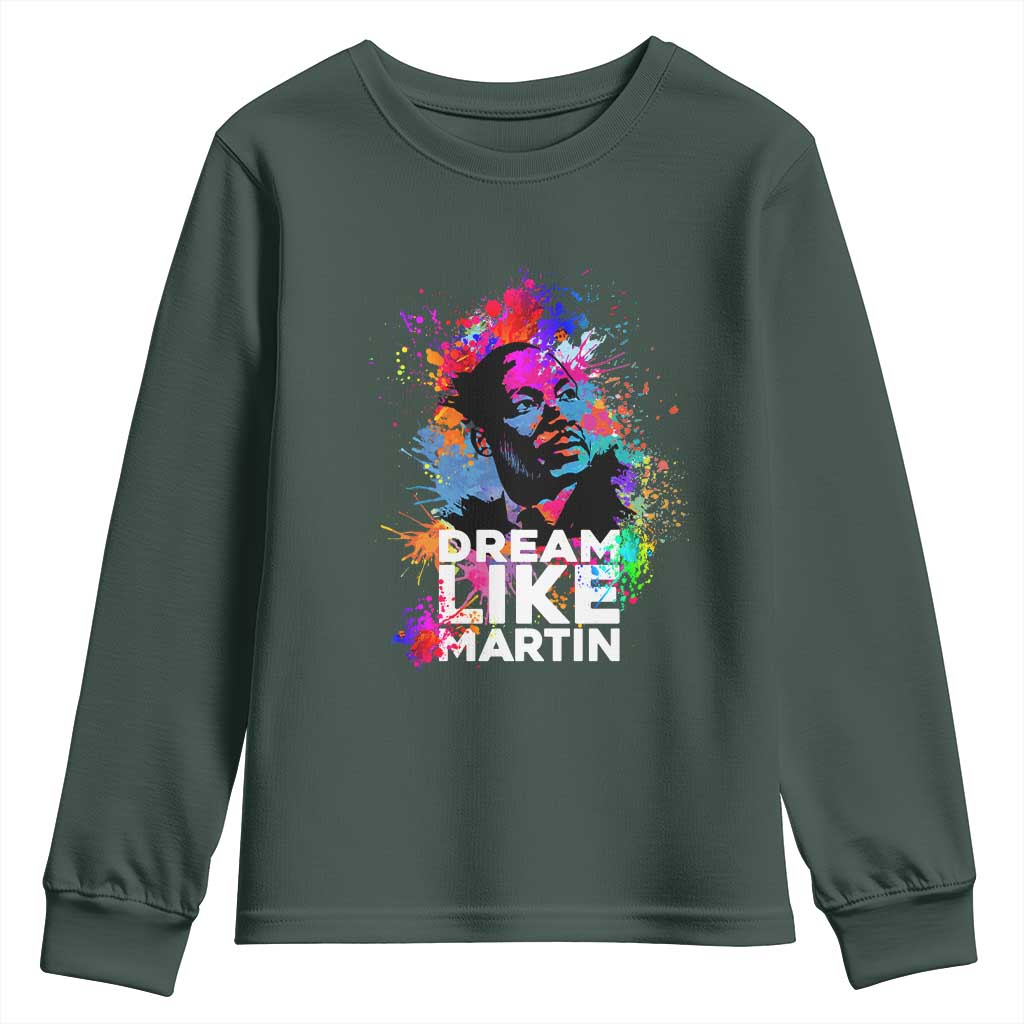 Dream Like Martin Youth Long Sleeve Shirt MLK American Civil Rights Leader Inspiration