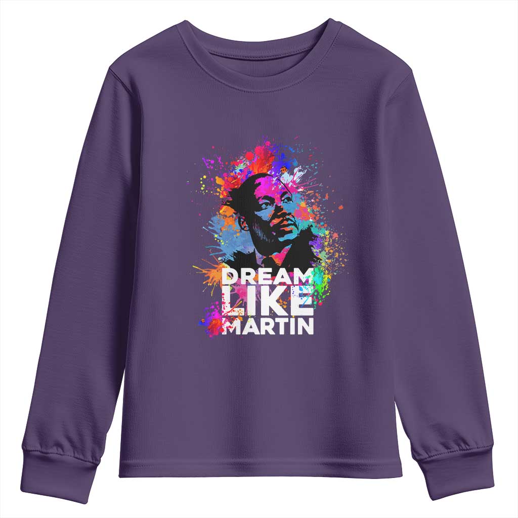 Dream Like Martin Youth Long Sleeve Shirt MLK American Civil Rights Leader Inspiration