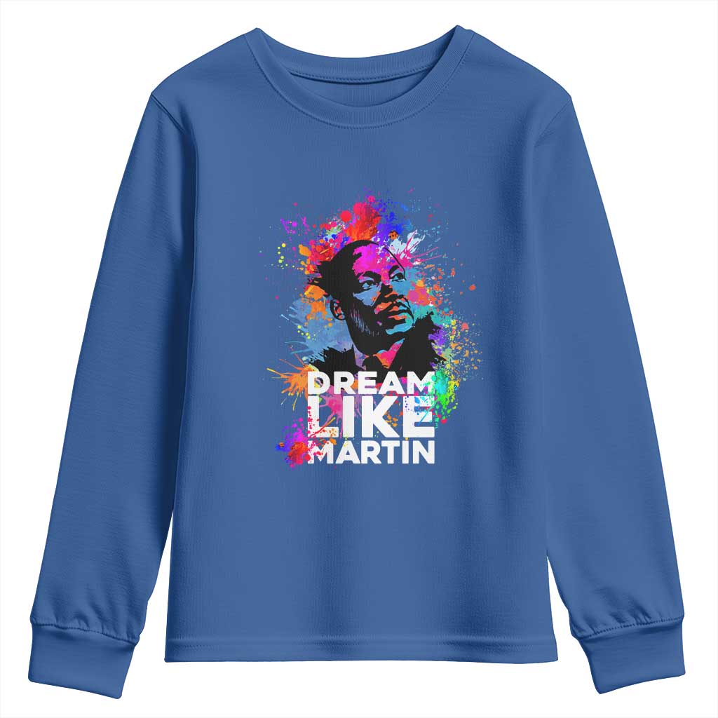 Dream Like Martin Youth Long Sleeve Shirt MLK American Civil Rights Leader Inspiration