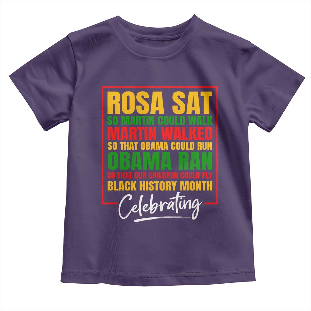 Celebrate Black History Month Baby Shirt Rosa Sat Martin Walked Obama Ran So Our Children Could Fly Inspiration