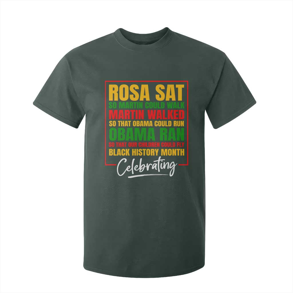 Celebrate Black History Month T Shirt For Kid Rosa Sat Martin Walked Obama Ran So Our Children Could Fly Inspiration