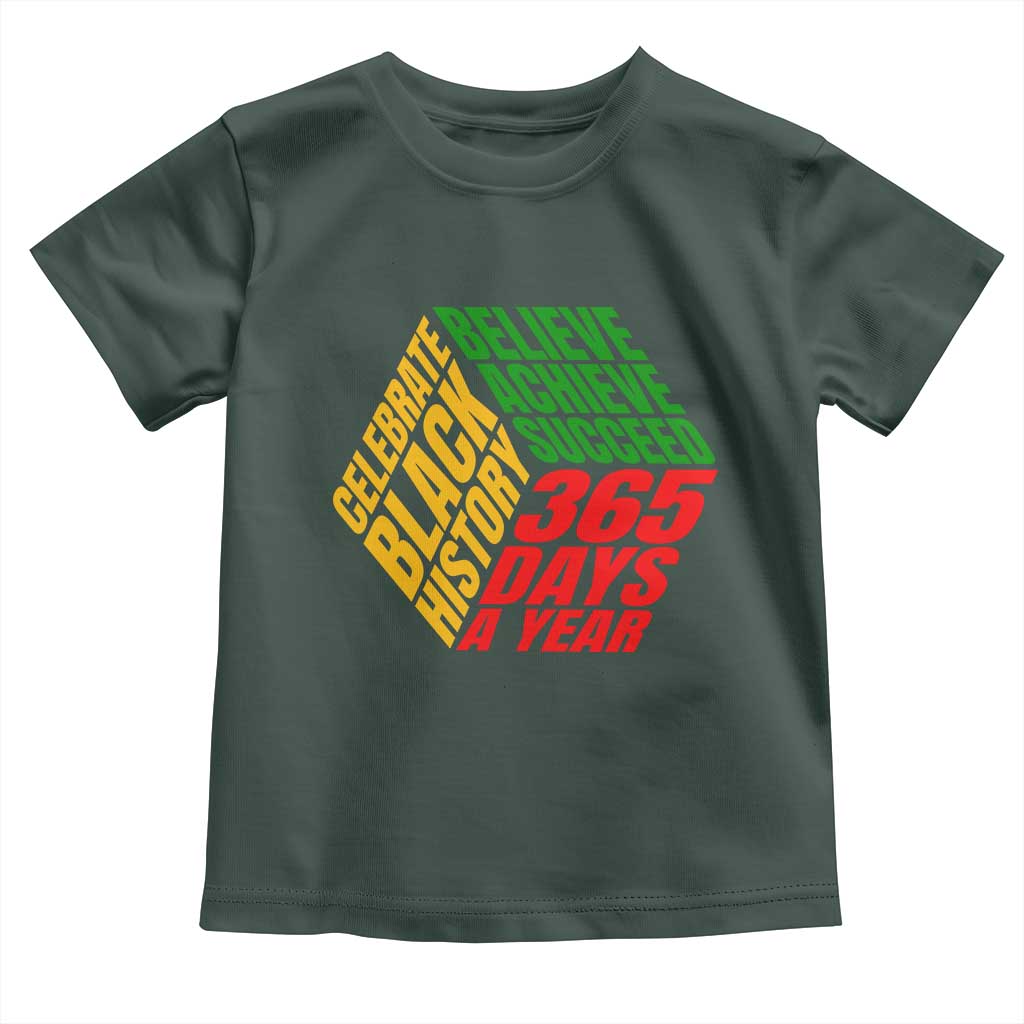 Black History Month Baby Shirt Believe Achieve Succeed 365 Days A Year Proud African American