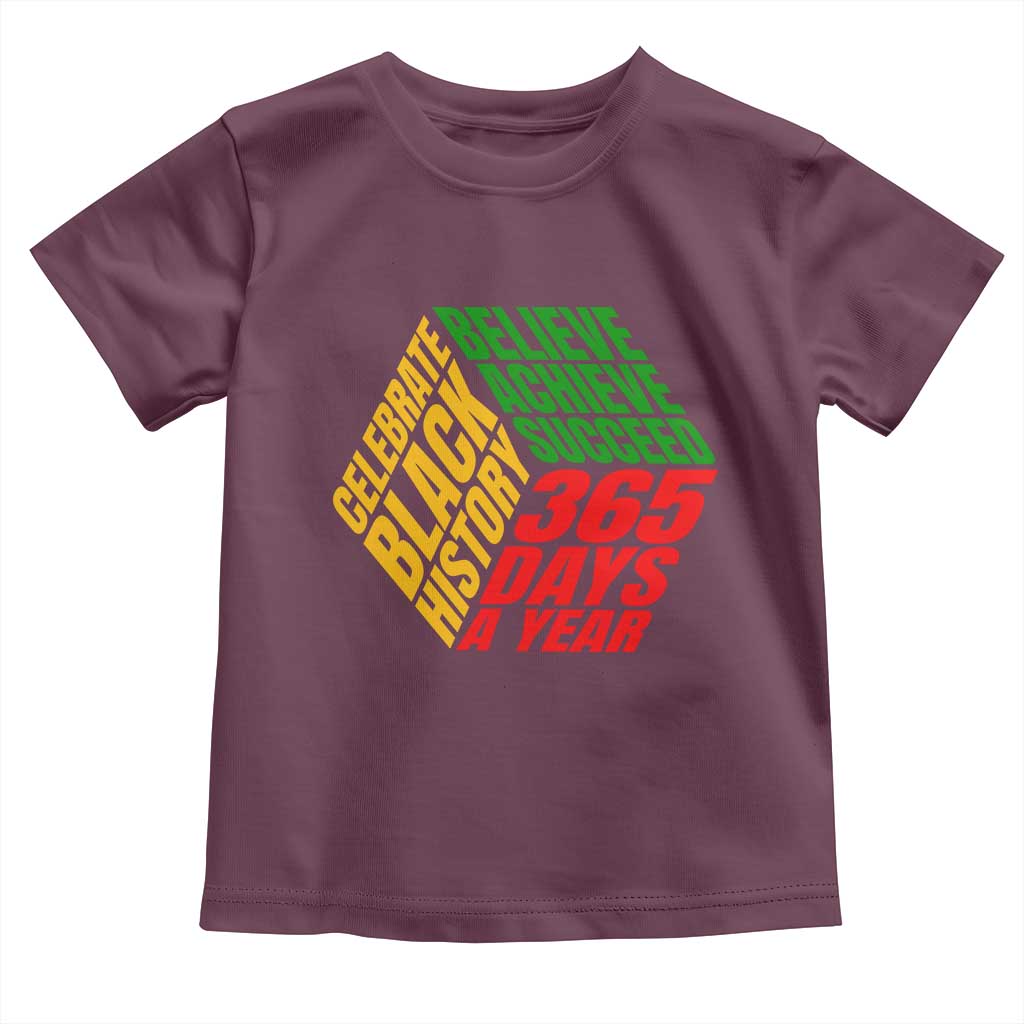 Black History Month Baby Shirt Believe Achieve Succeed 365 Days A Year Proud African American