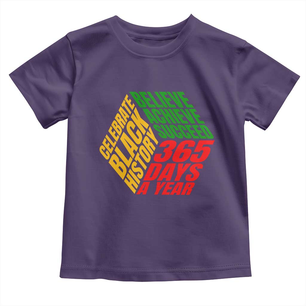 Black History Month Baby Shirt Believe Achieve Succeed 365 Days A Year Proud African American