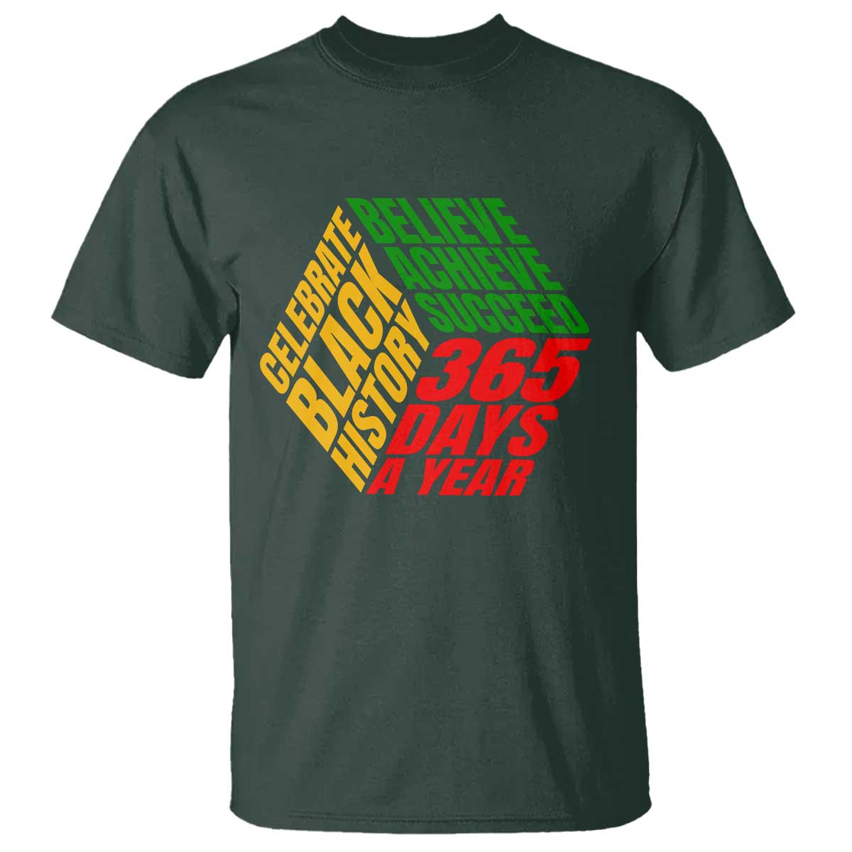 Black History Month T Shirt Believe Achieve Succeed 365 Days A Year Proud African American