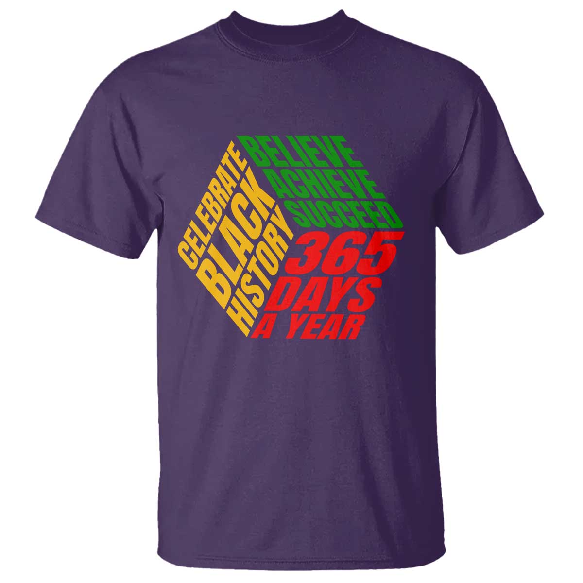 Black History Month T Shirt Believe Achieve Succeed 365 Days A Year Proud African American