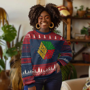 Black History Month Knit Sweatshirt Believe Achieve Succeed 365 Days A Year Proud African American