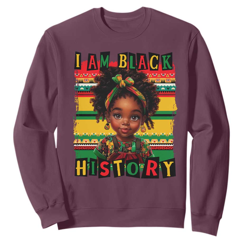 I Am Black History Sweatshirt Black Melanin Kids Girls