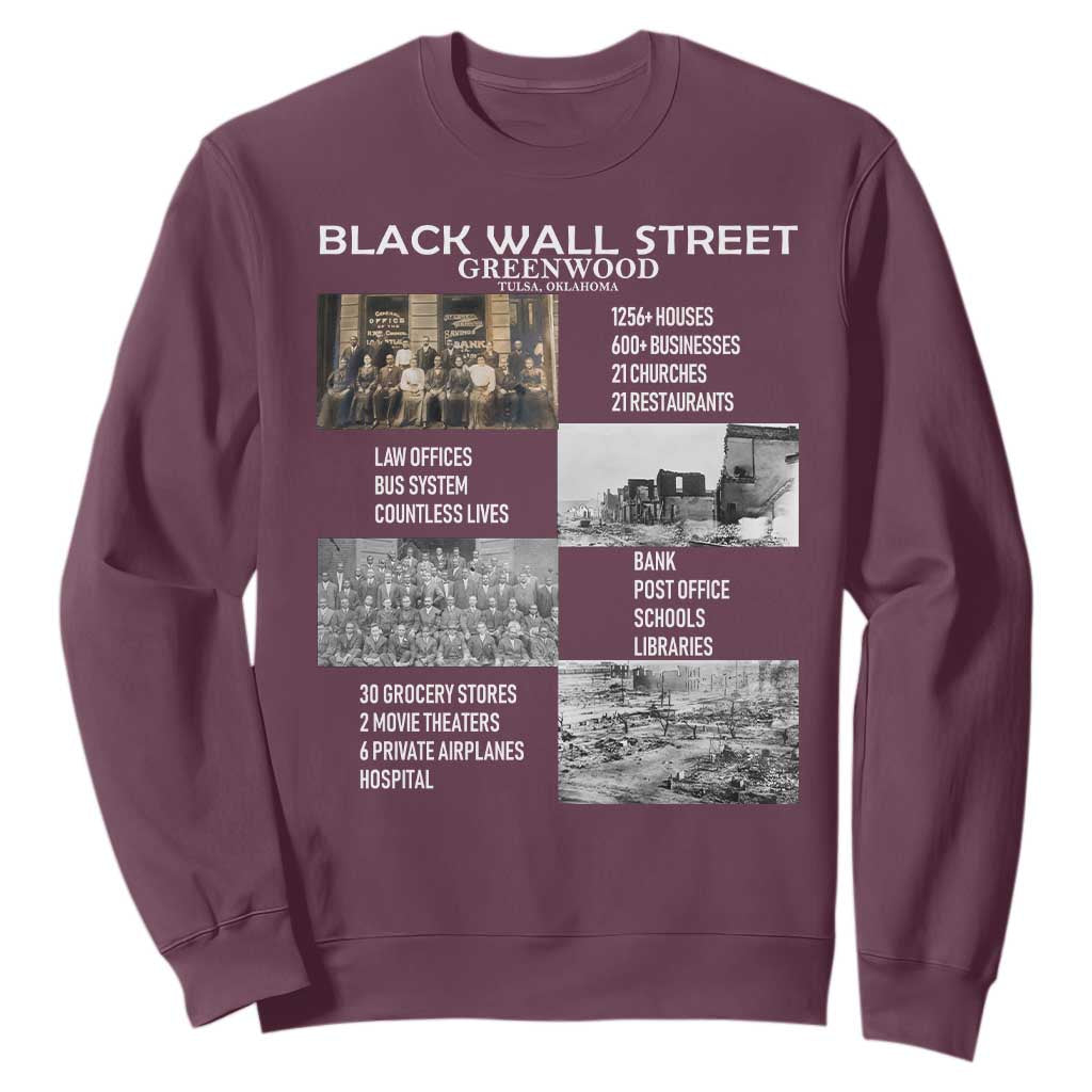 Black Wall Street Sweatshirt Greenwood African American Remembrance