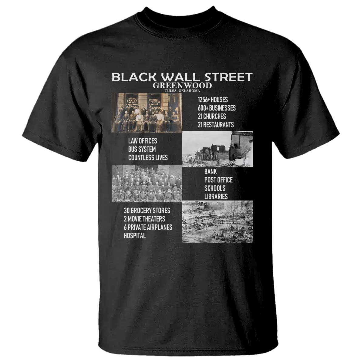 Black Wall Street T Shirt Greenwood African American Remembrance