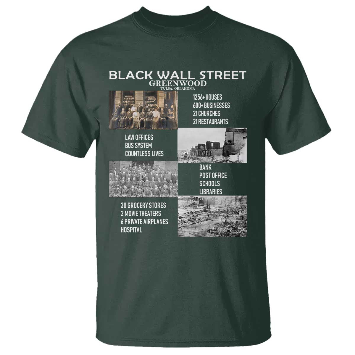 Black Wall Street T Shirt Greenwood African American Remembrance