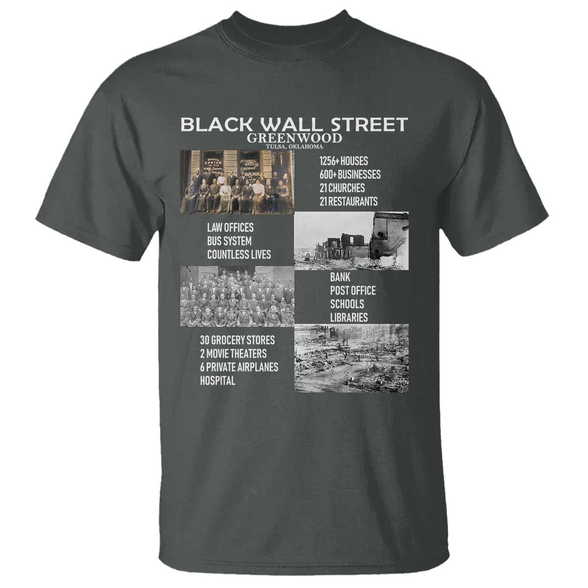 Black Wall Street T Shirt Greenwood African American Remembrance