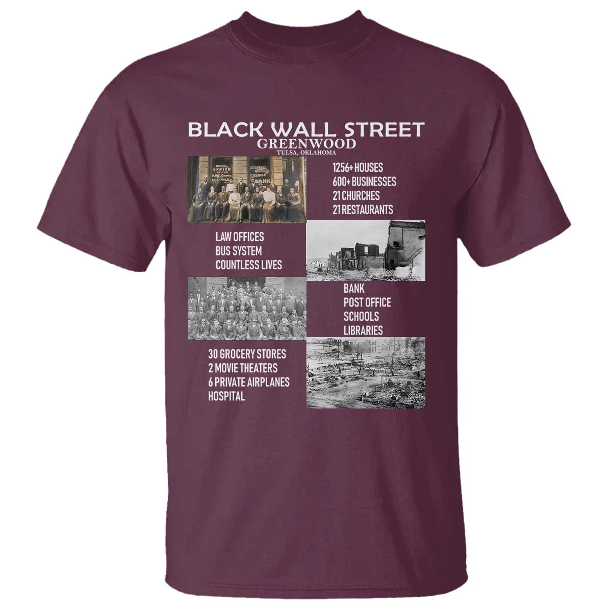 Black Wall Street T Shirt Greenwood African American Remembrance