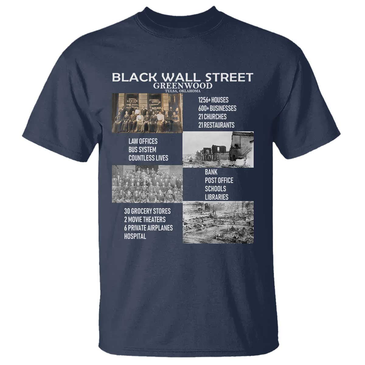 Black Wall Street T Shirt Greenwood African American Remembrance