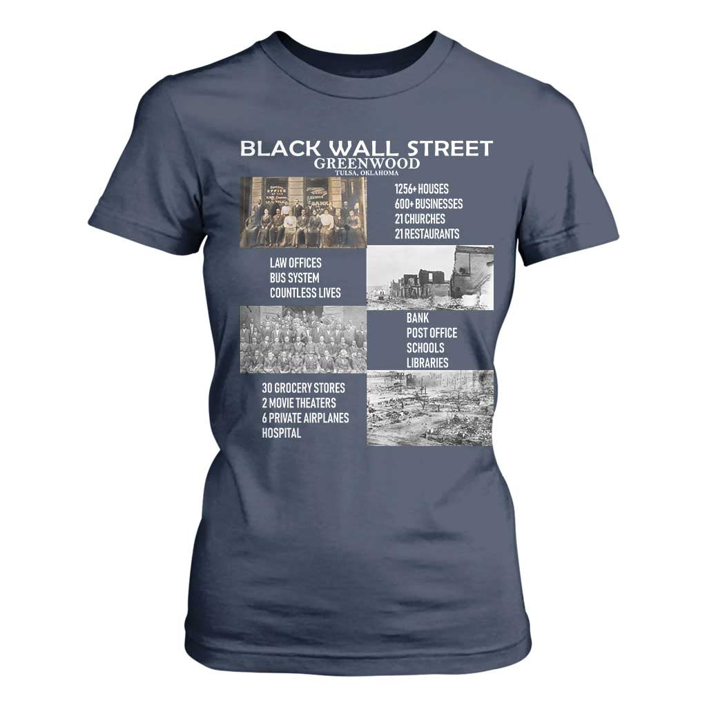 Black Wall Street T Shirt For Women Greenwood African American Remembrance