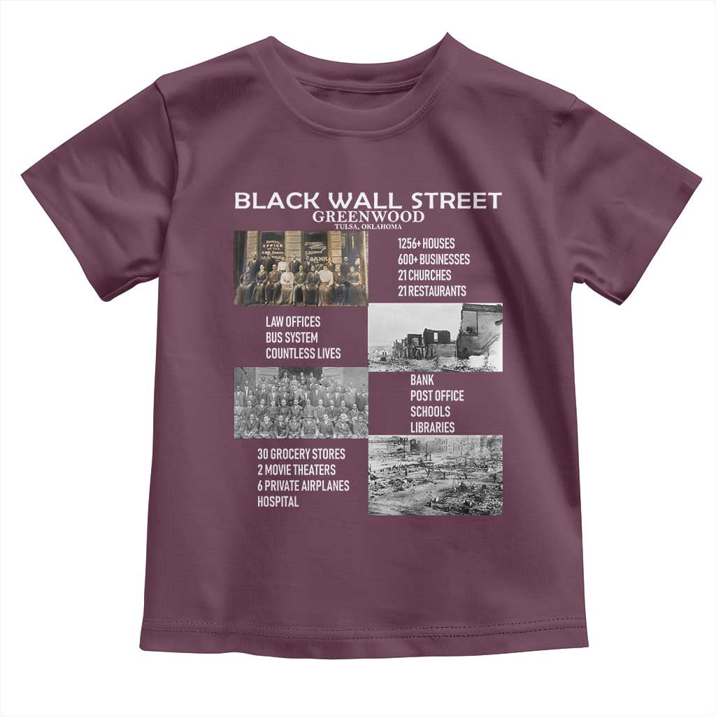 Black Wall Street Toddler T Shirt Greenwood African American Remembrance