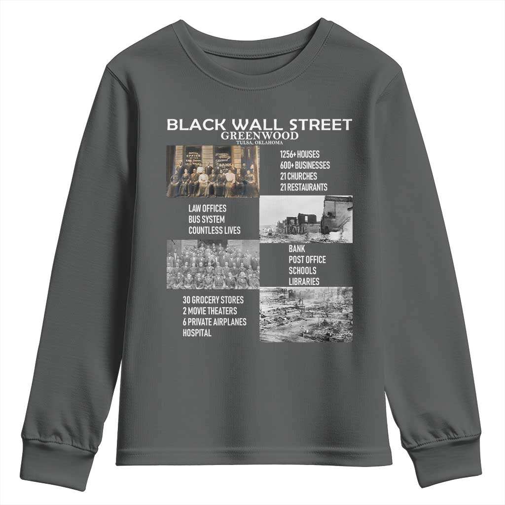 Black Wall Street Youth Sweatshirt Greenwood African American Remembrance