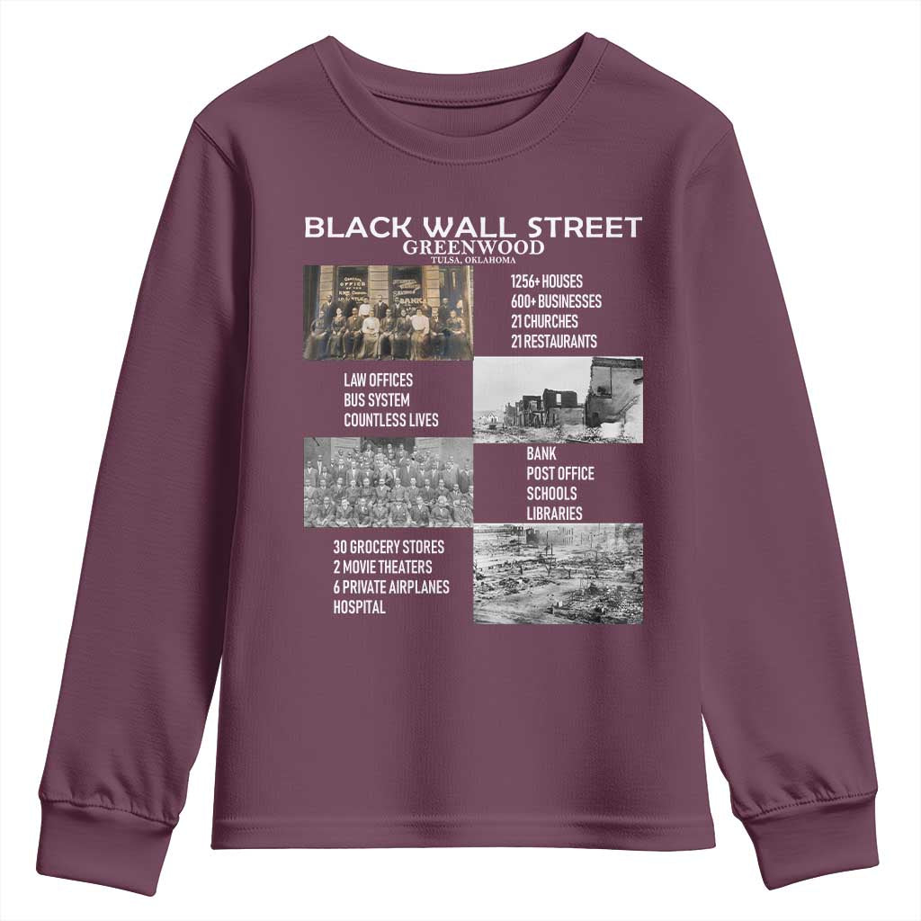 Black Wall Street Youth Sweatshirt Greenwood African American Remembrance