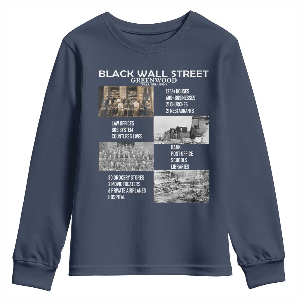 Black Wall Street Youth Sweatshirt Greenwood African American Remembrance