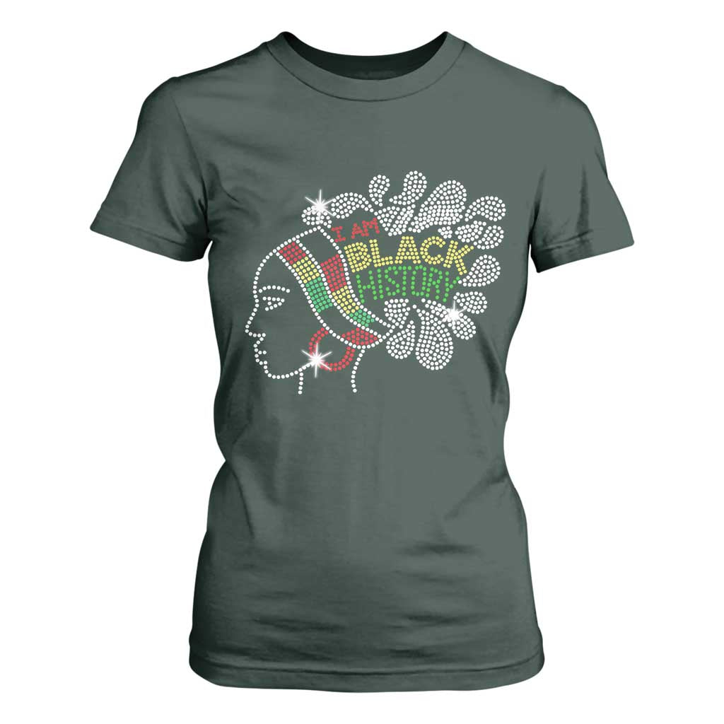 I Am Black History T Shirt For Women Black Girl Sparkling