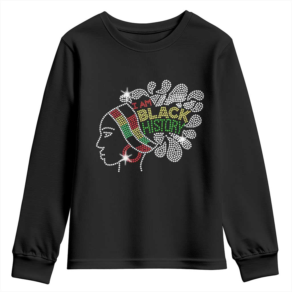 I Am Black History Youth Sweatshirt Black Girl Sparkling