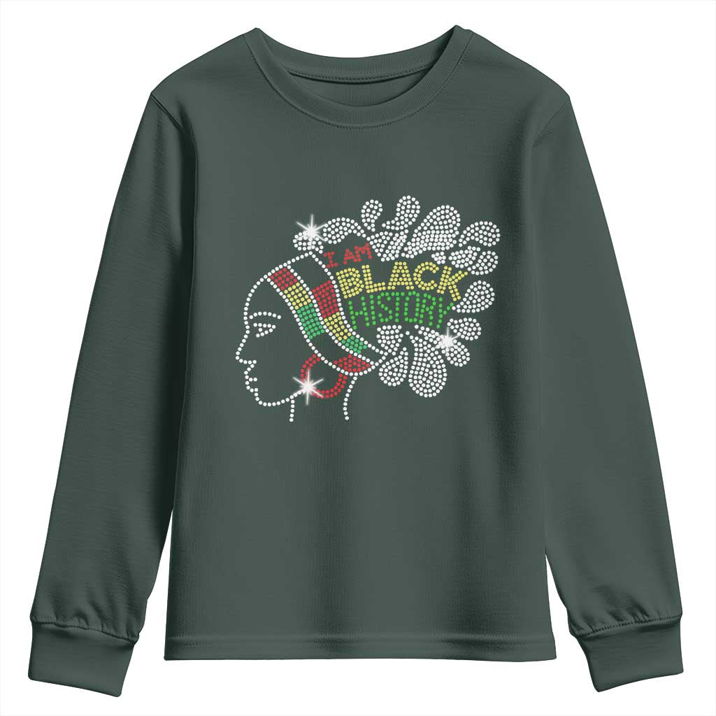 I Am Black History Youth Sweatshirt Black Girl Sparkling