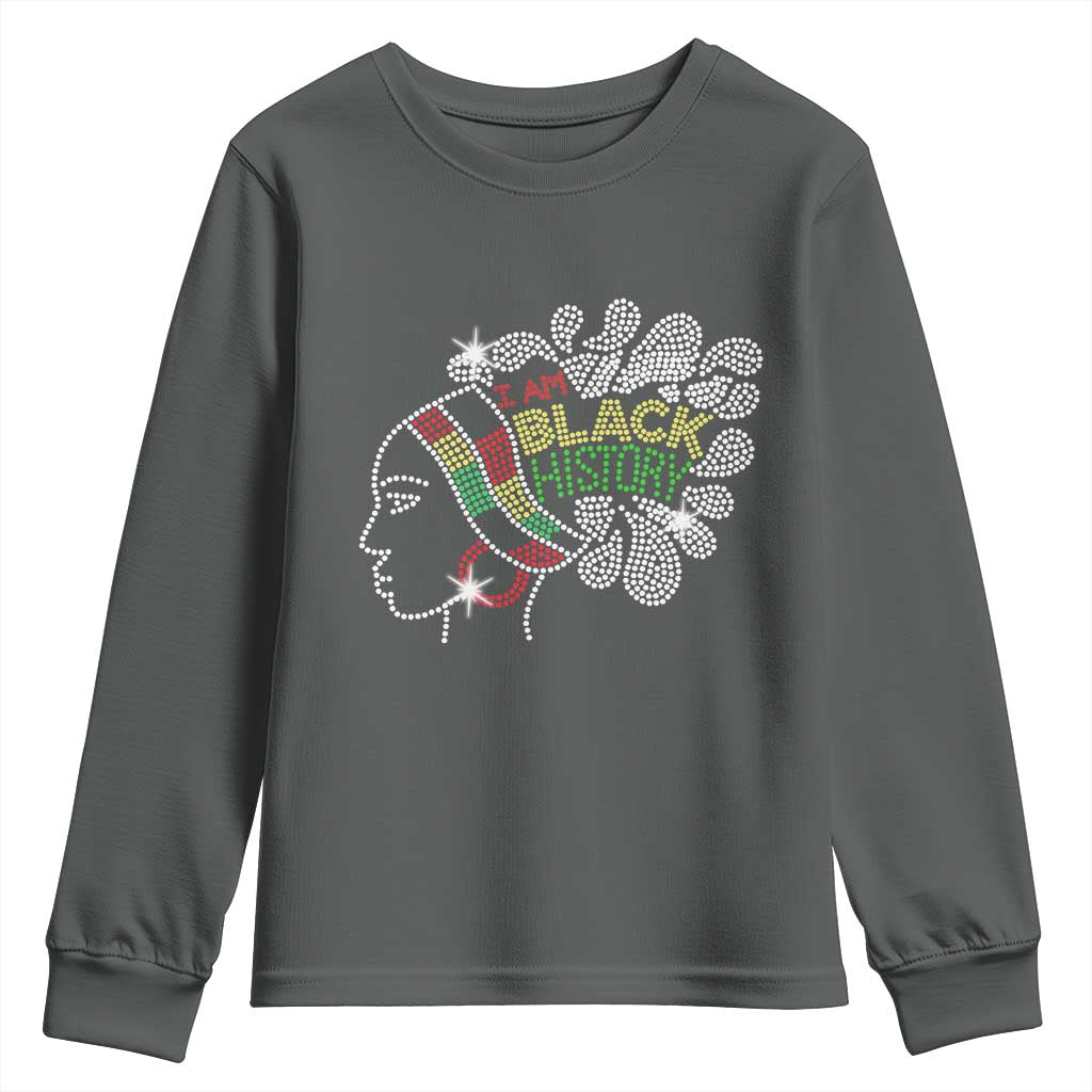 I Am Black History Youth Sweatshirt Black Girl Sparkling