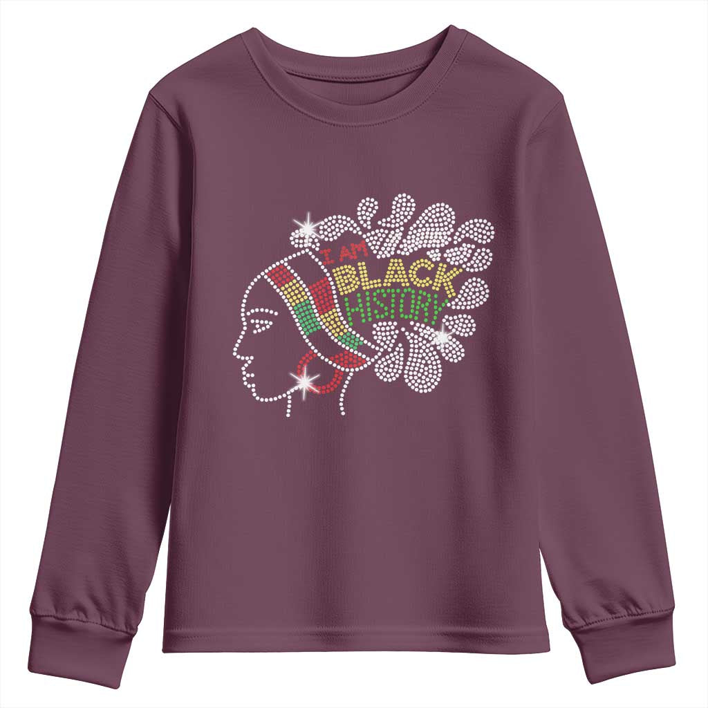 I Am Black History Youth Sweatshirt Black Girl Sparkling