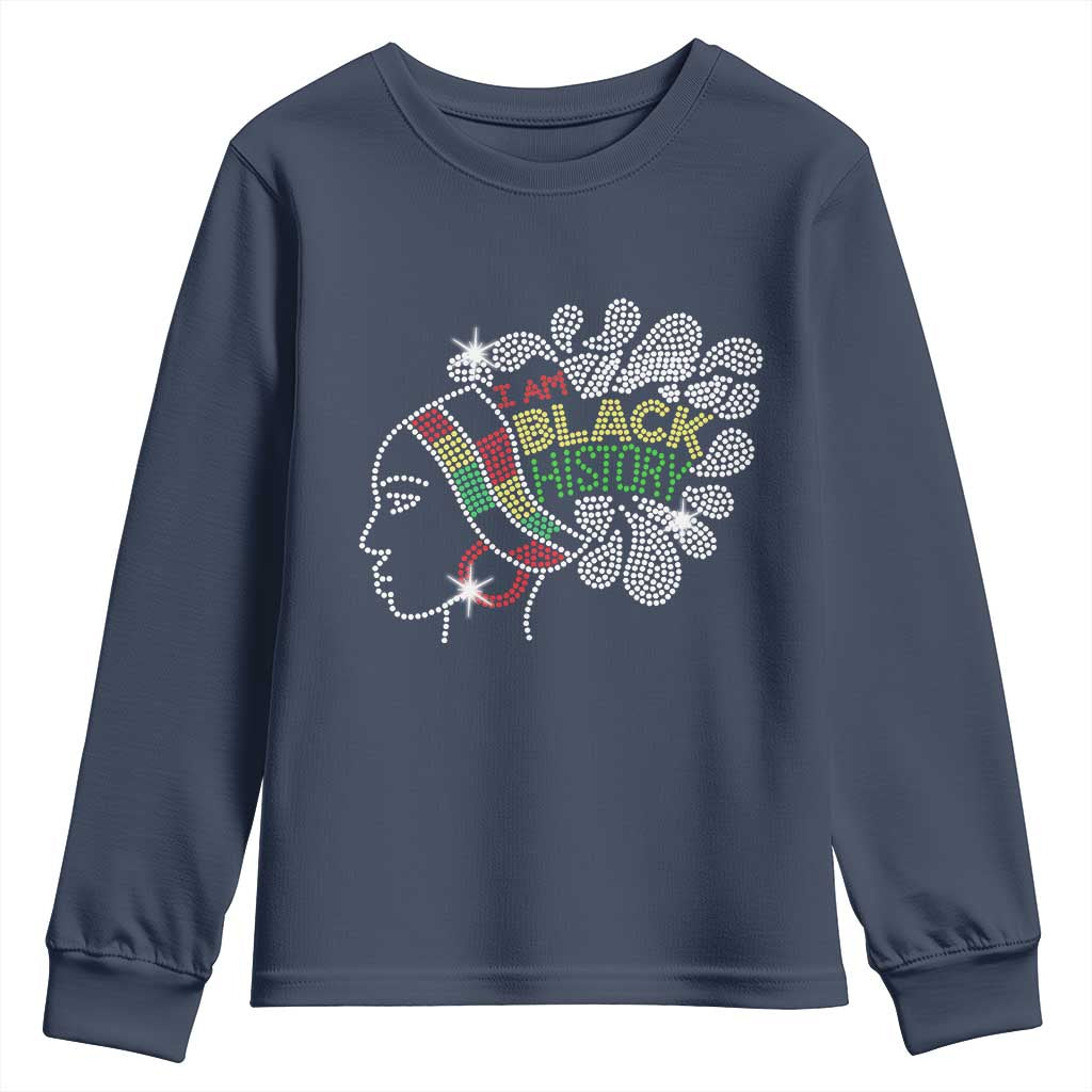 I Am Black History Youth Sweatshirt Black Girl Sparkling