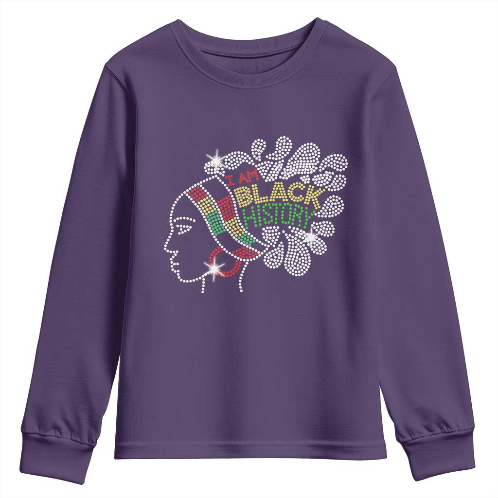 I Am Black History Youth Sweatshirt Black Girl Sparkling