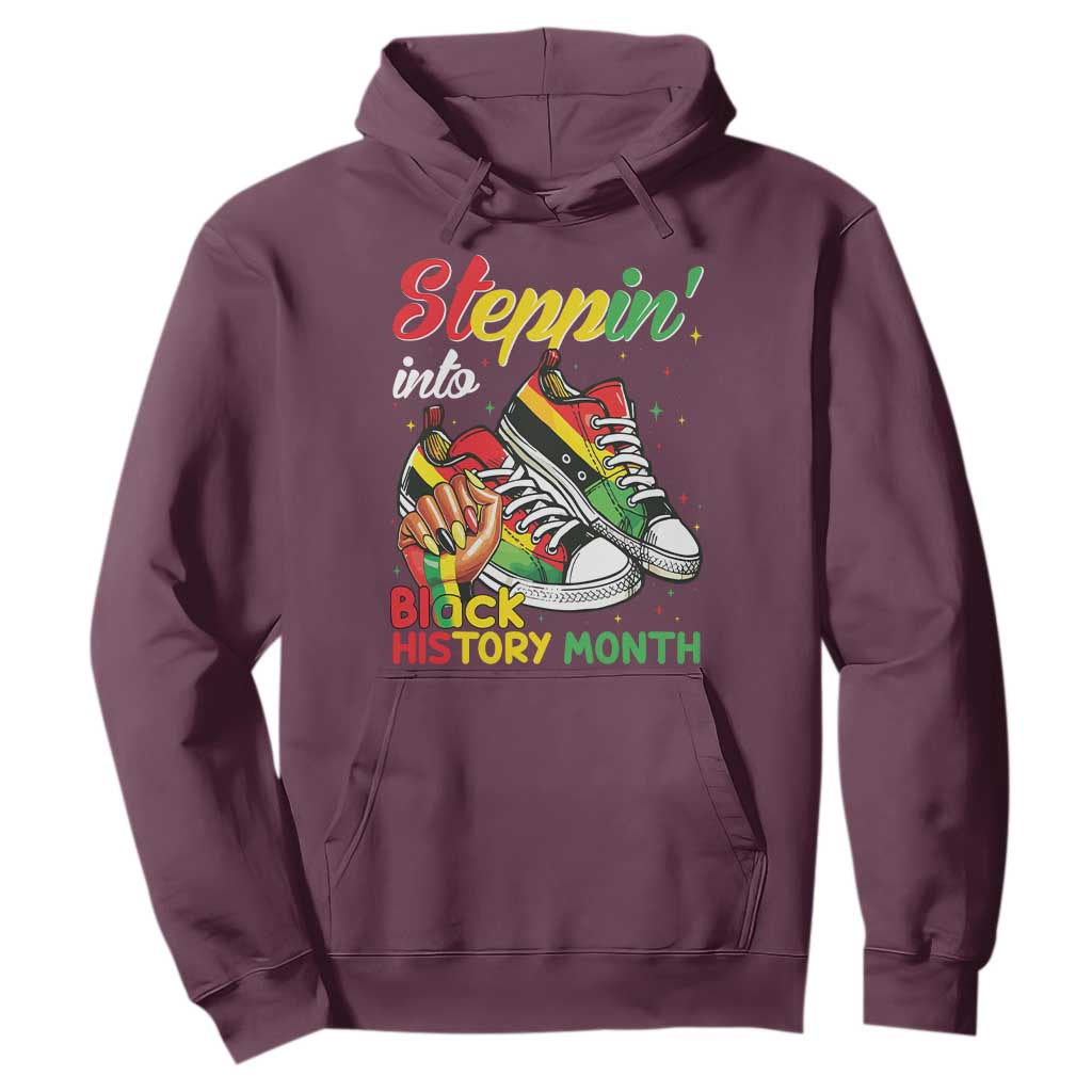 Stepping Into Black History Month Hoodie Proud Black Girls Sneakers