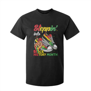 Stepping Into Black History Month T Shirt For Kid Proud Black Girls Sneakers