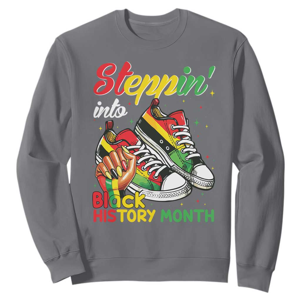 Stepping Into Black History Month Sweatshirt Proud Black Girls Sneakers
