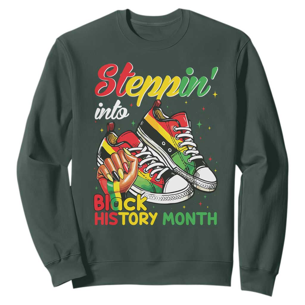 Stepping Into Black History Month Sweatshirt Proud Black Girls Sneakers