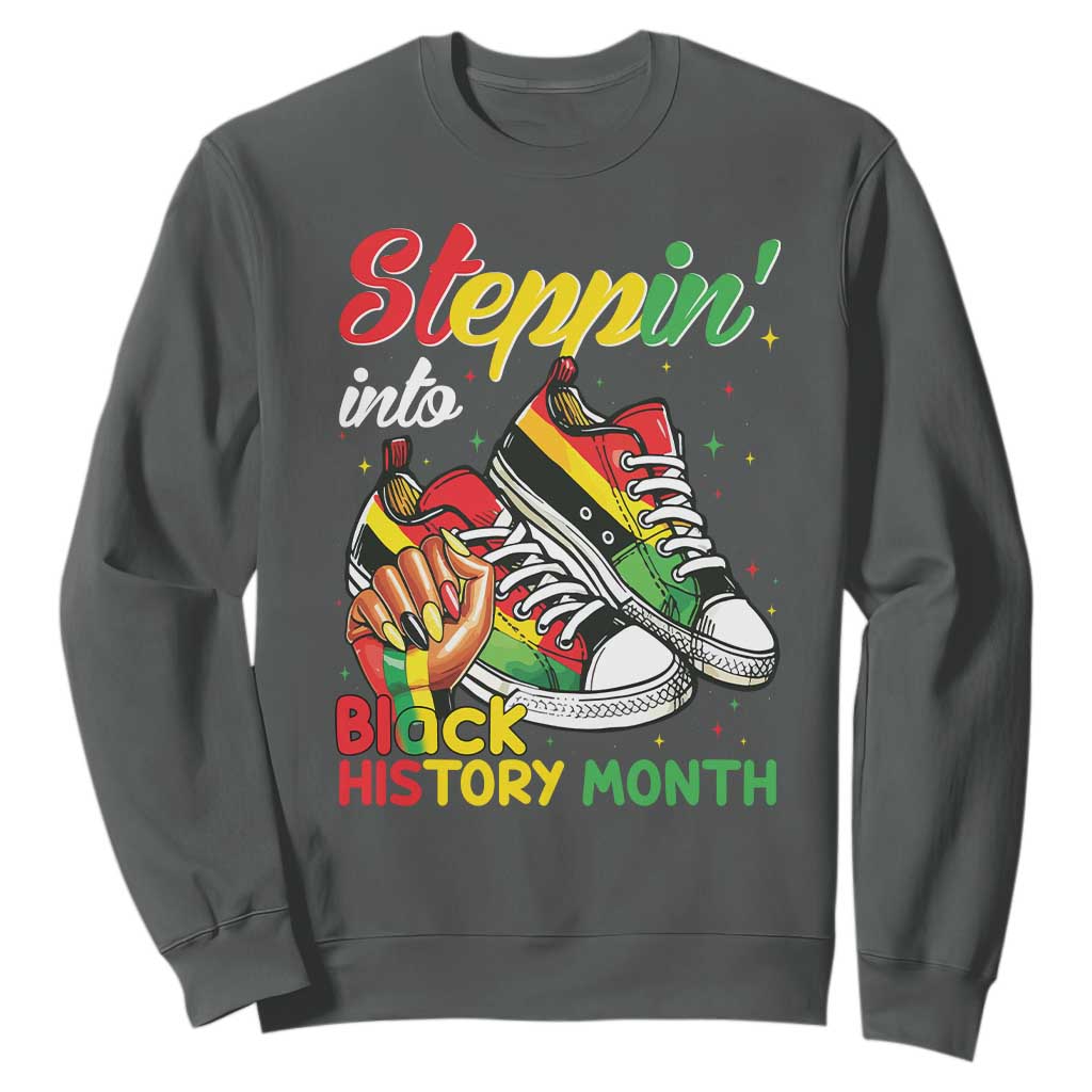 Stepping Into Black History Month Sweatshirt Proud Black Girls Sneakers