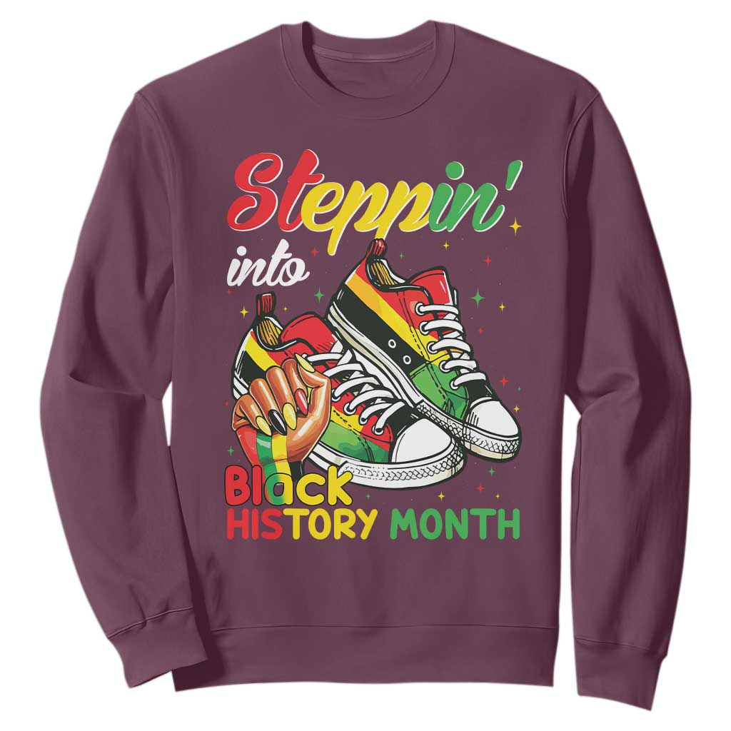 Stepping Into Black History Month Sweatshirt Proud Black Girls Sneakers