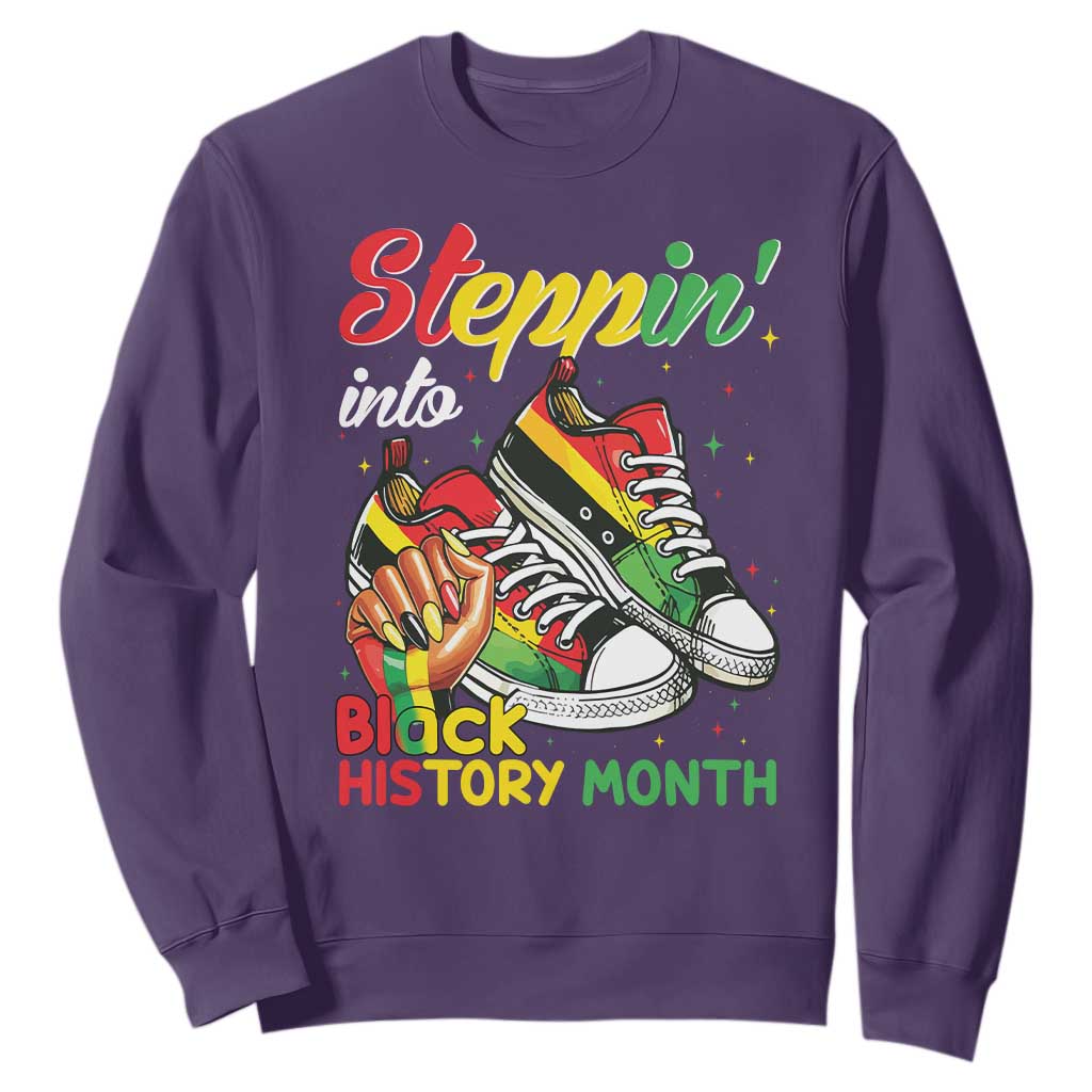 Stepping Into Black History Month Sweatshirt Proud Black Girls Sneakers