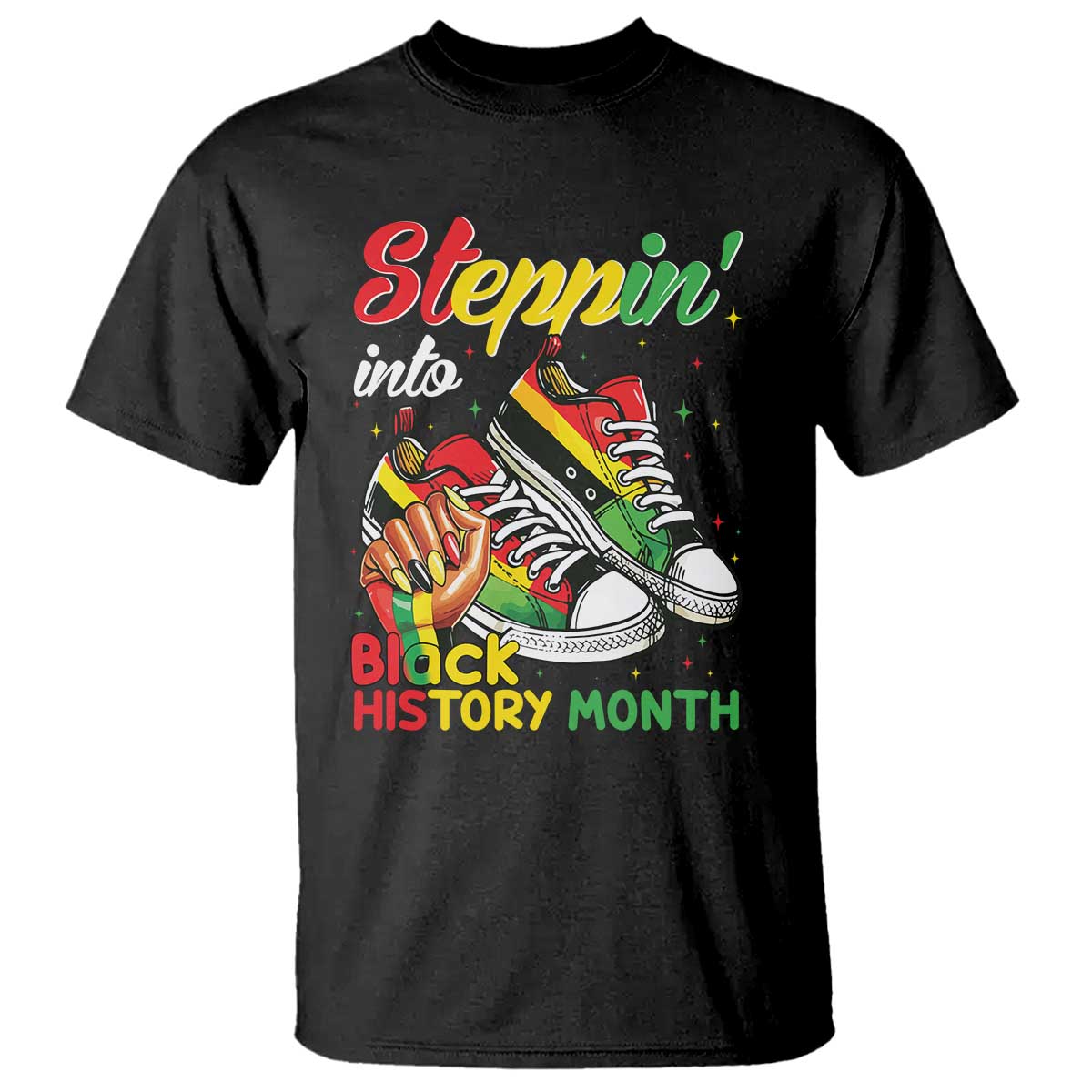 Stepping Into Black History Month T Shirt Proud Black Girls Sneakers