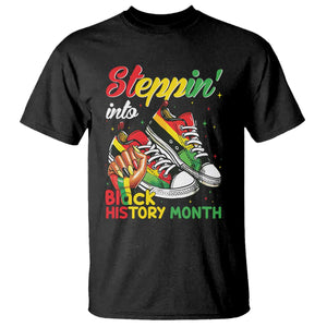 Stepping Into Black History Month T Shirt Proud Black Girls Sneakers