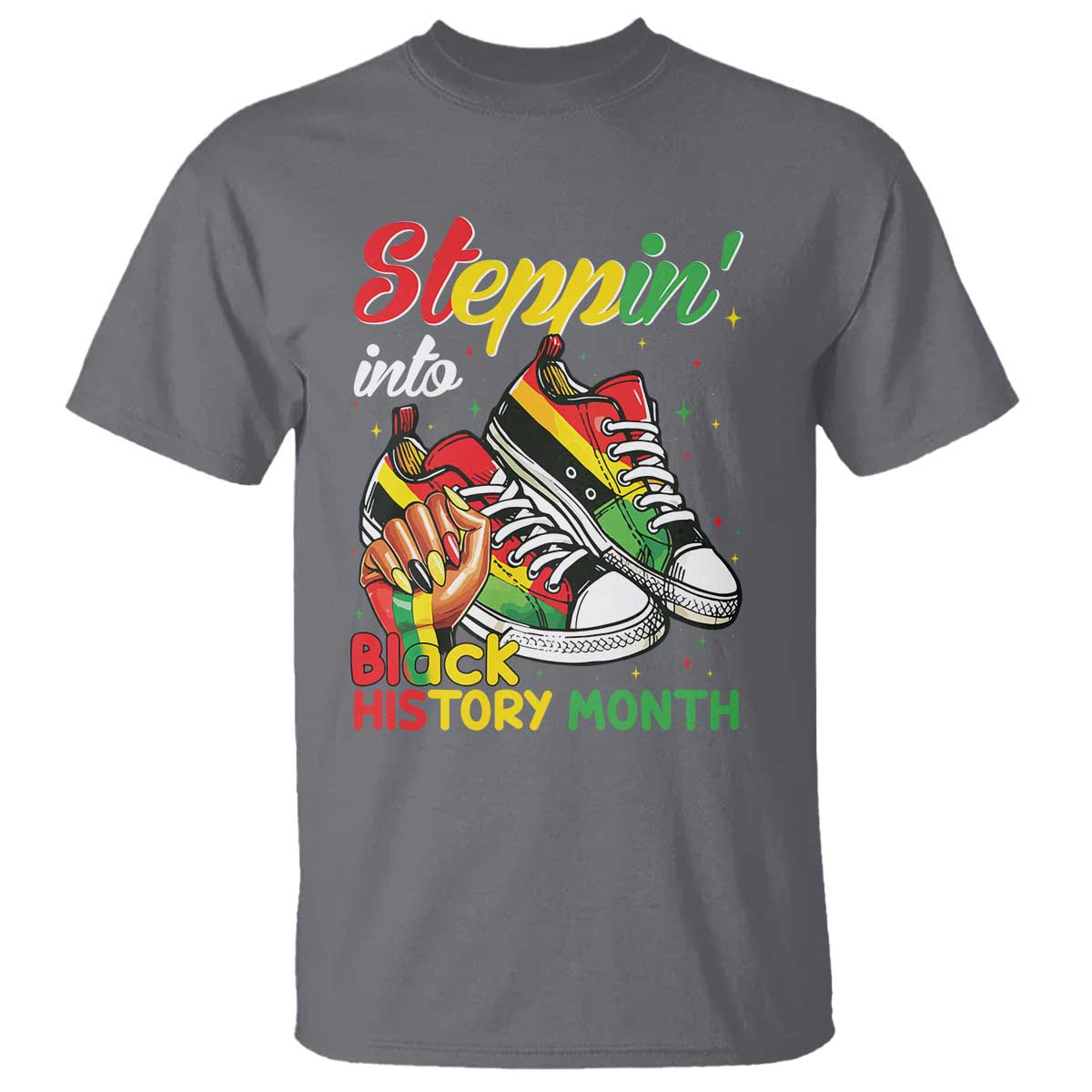 Stepping Into Black History Month T Shirt Proud Black Girls Sneakers