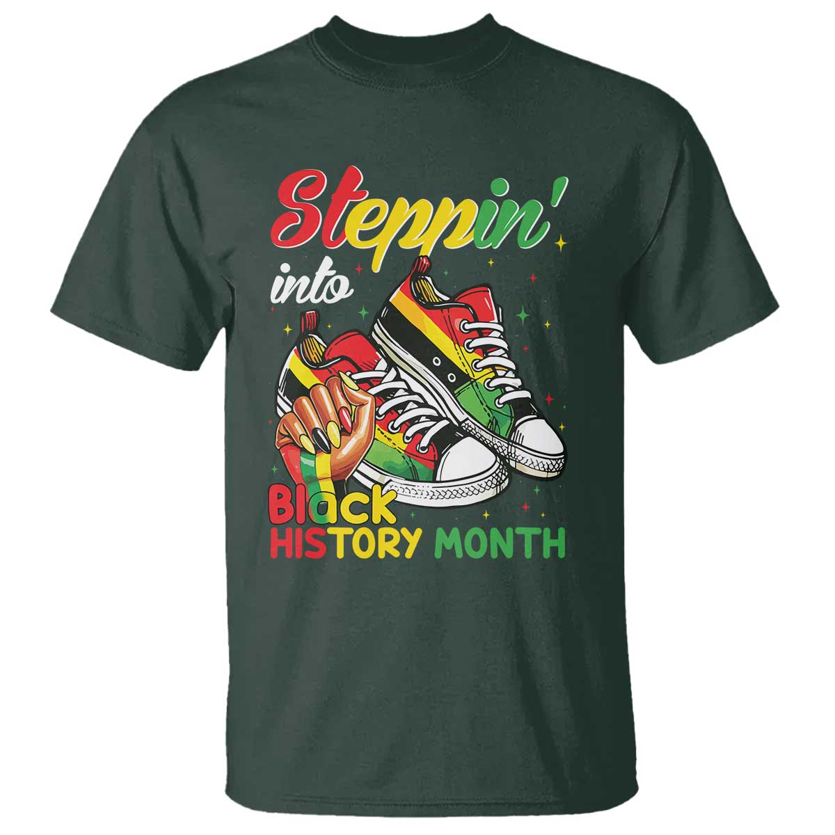Stepping Into Black History Month T Shirt Proud Black Girls Sneakers