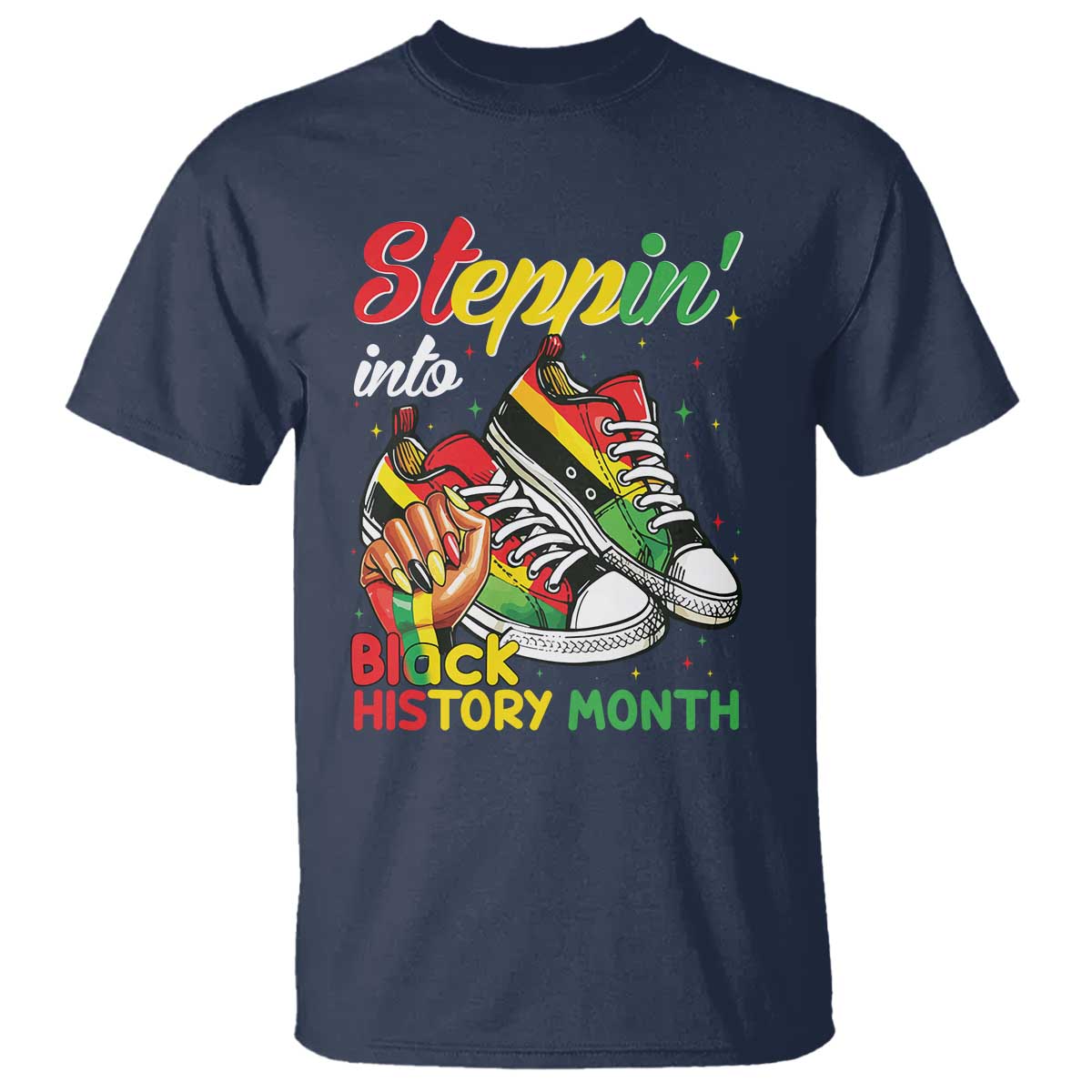 Stepping Into Black History Month T Shirt Proud Black Girls Sneakers