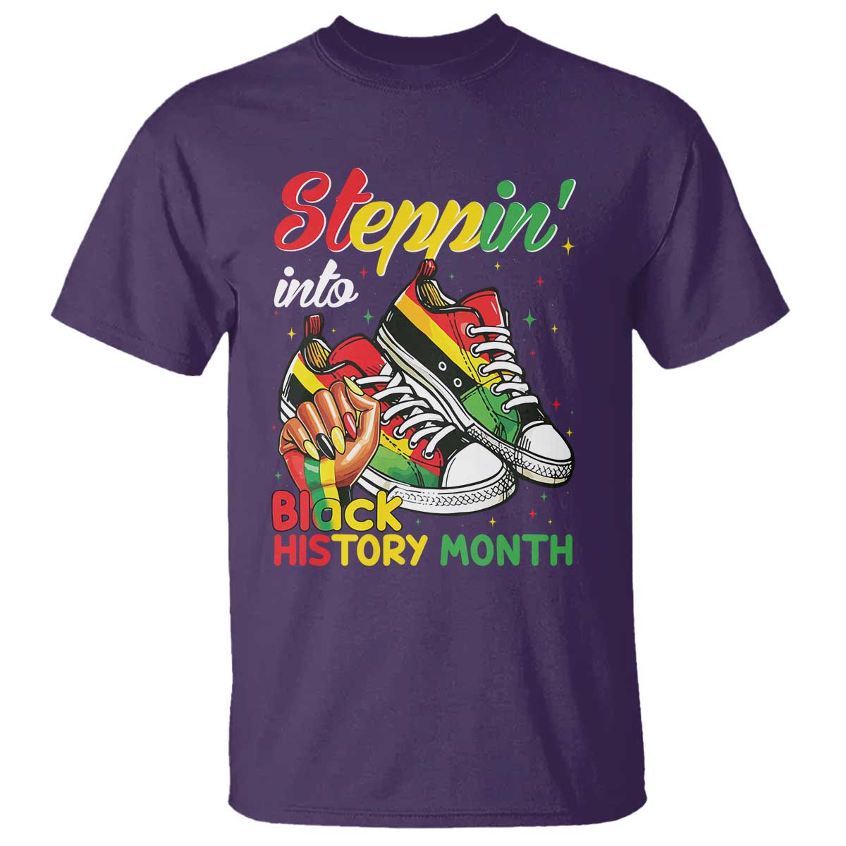 Stepping Into Black History Month T Shirt Proud Black Girls Sneakers