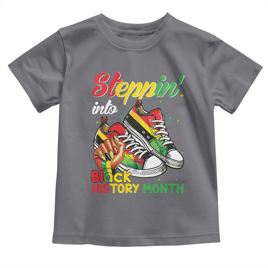 Stepping Into Black History Month Toddler T Shirt Proud Black Girls Sneakers