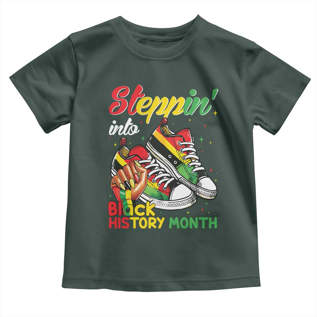 Stepping Into Black History Month Toddler T Shirt Proud Black Girls Sneakers
