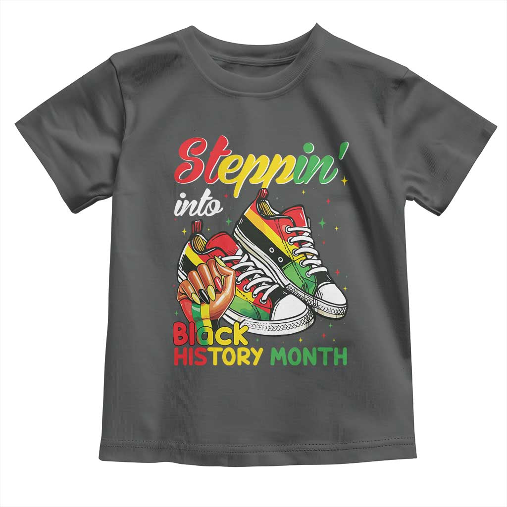 Stepping Into Black History Month Toddler T Shirt Proud Black Girls Sneakers