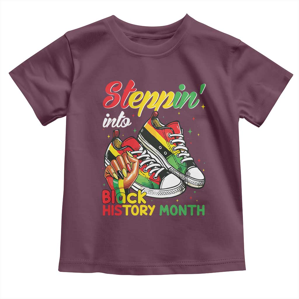 Stepping Into Black History Month Toddler T Shirt Proud Black Girls Sneakers