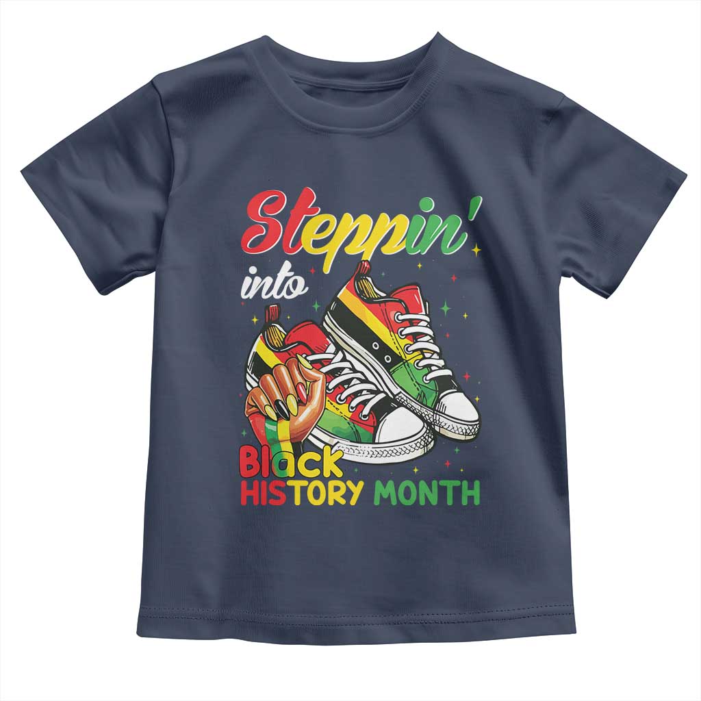 Stepping Into Black History Month Toddler T Shirt Proud Black Girls Sneakers