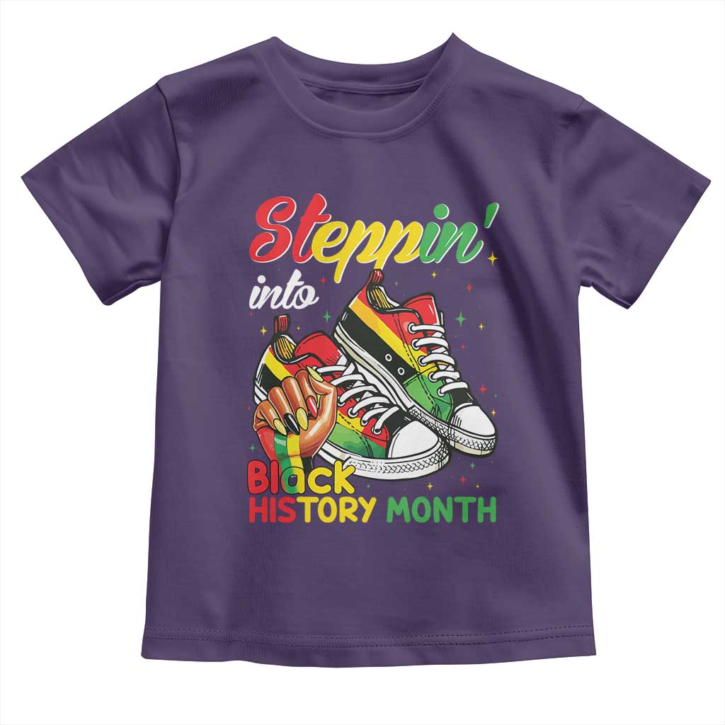 Stepping Into Black History Month Toddler T Shirt Proud Black Girls Sneakers
