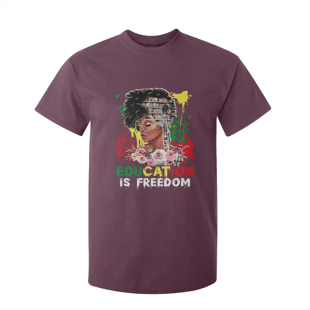 Education Is Freedom T Shirt For Kid Black Educated Girls African American